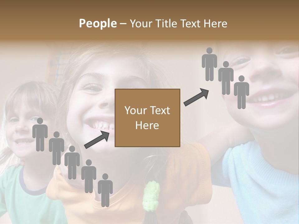 A Group Of Young Children Standing Next To Each Other PowerPoint Template