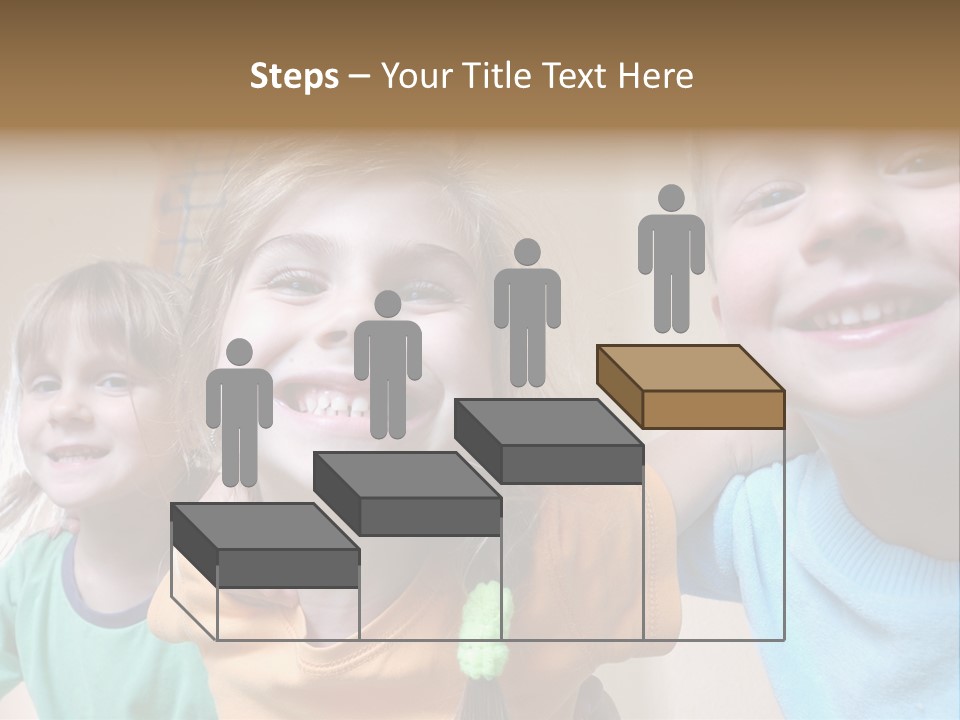 A Group Of Young Children Standing Next To Each Other PowerPoint Template