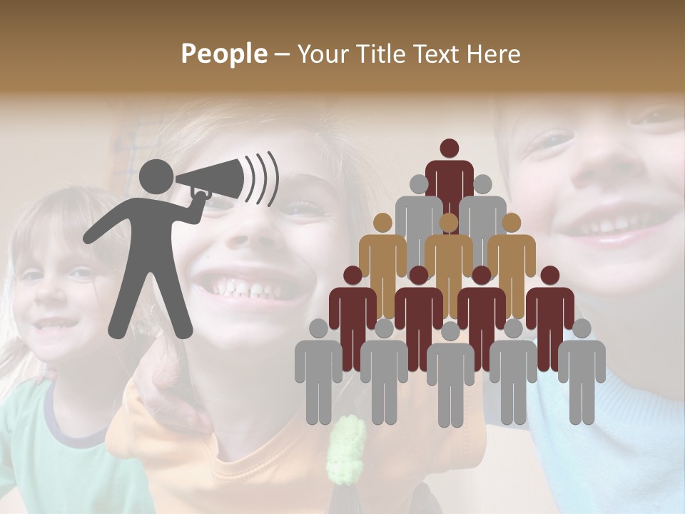 A Group Of Young Children Standing Next To Each Other PowerPoint Template