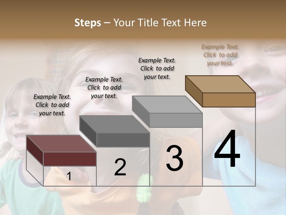 A Group Of Young Children Standing Next To Each Other PowerPoint Template