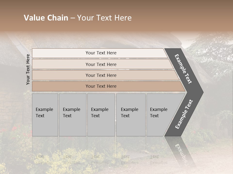 A House With A Thatched Roof And A Blue Door PowerPoint Template