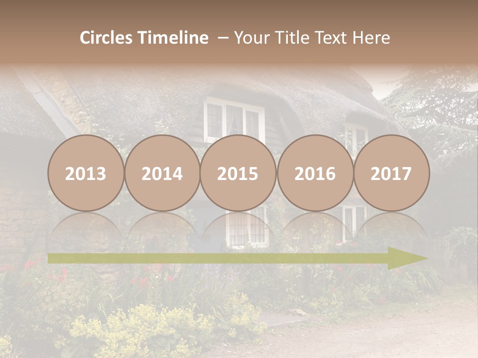 A House With A Thatched Roof And A Blue Door PowerPoint Template