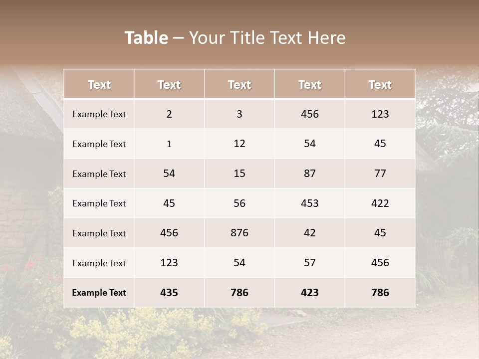 A House With A Thatched Roof And A Blue Door PowerPoint Template