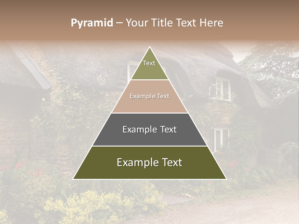 A House With A Thatched Roof And A Blue Door PowerPoint Template