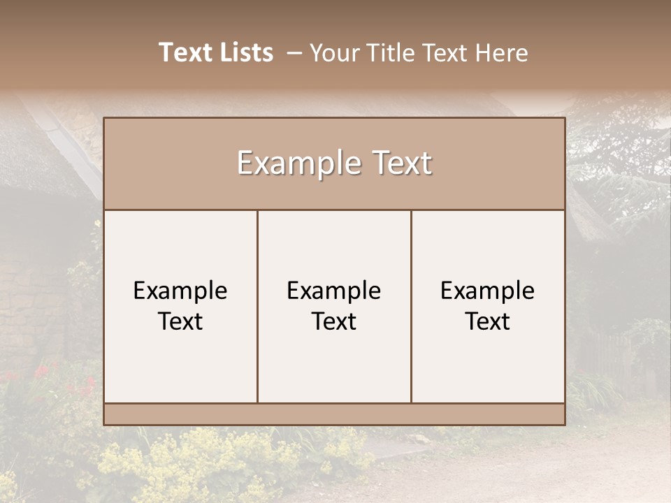 A House With A Thatched Roof And A Blue Door PowerPoint Template