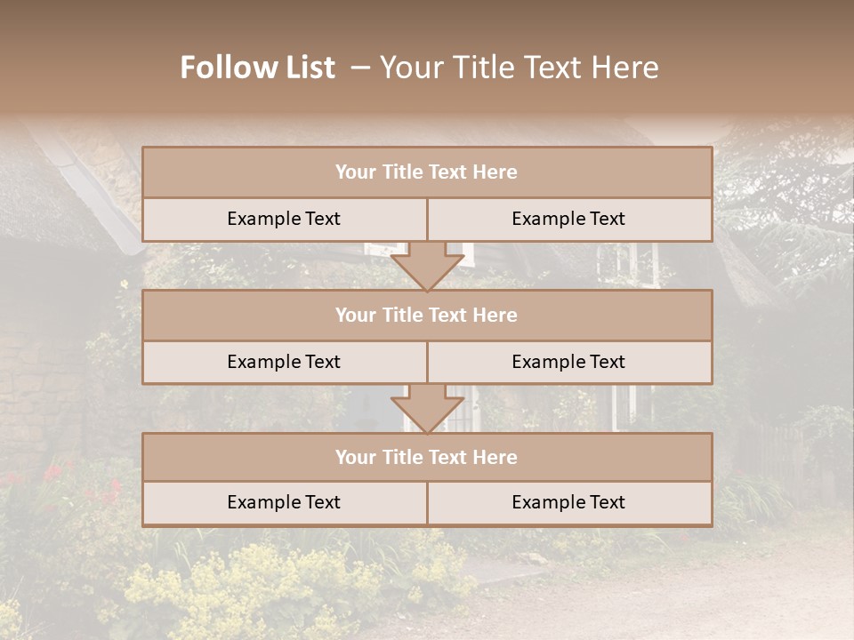 A House With A Thatched Roof And A Blue Door PowerPoint Template