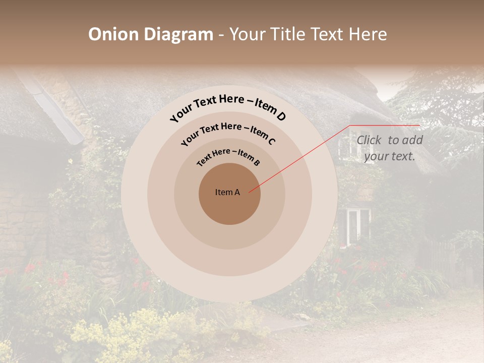 A House With A Thatched Roof And A Blue Door PowerPoint Template