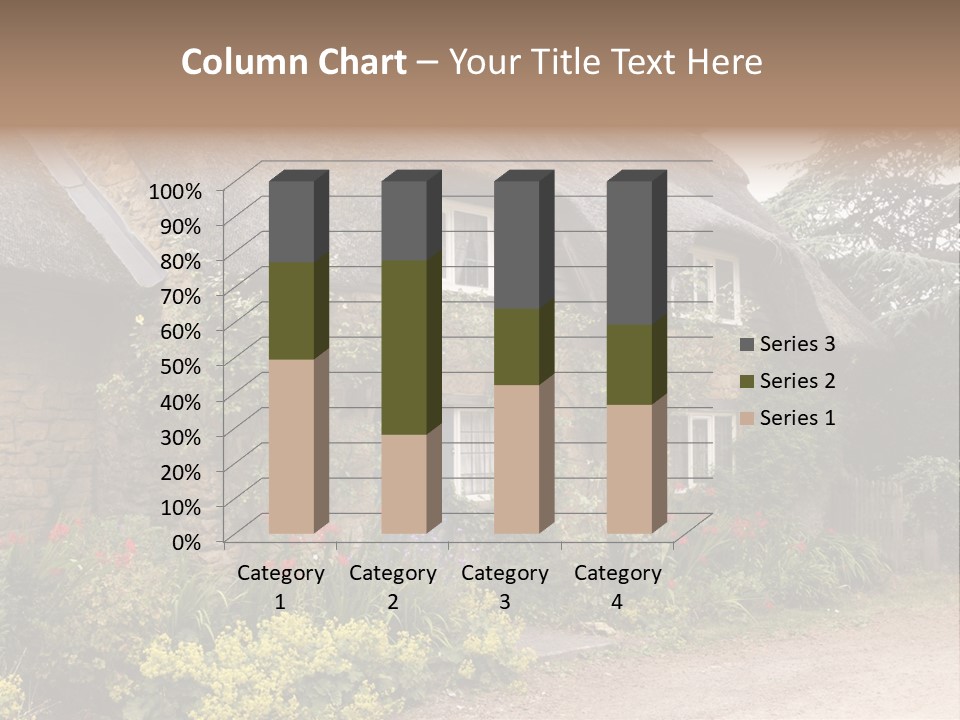 A House With A Thatched Roof And A Blue Door PowerPoint Template