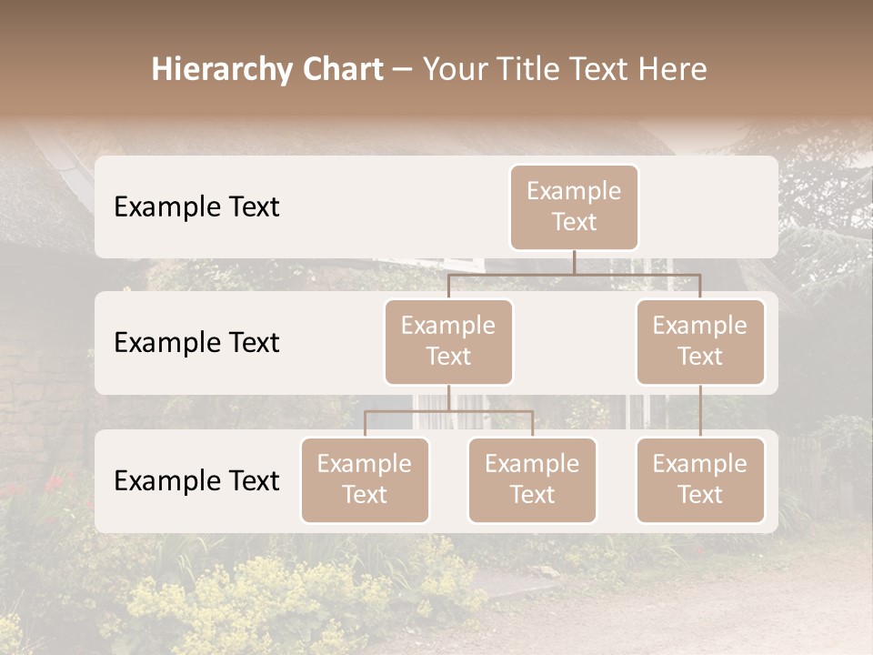 A House With A Thatched Roof And A Blue Door PowerPoint Template