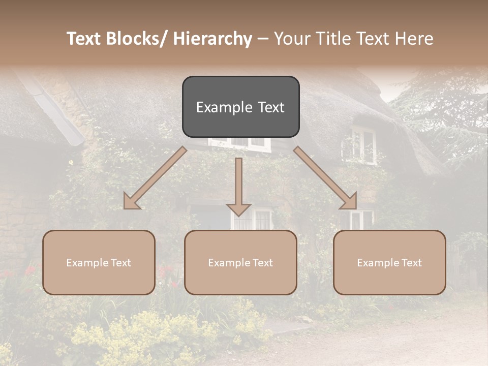 A House With A Thatched Roof And A Blue Door PowerPoint Template