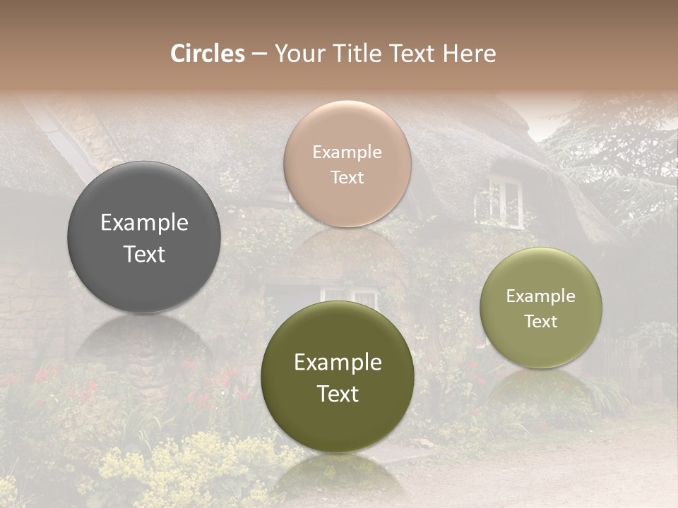 A House With A Thatched Roof And A Blue Door PowerPoint Template