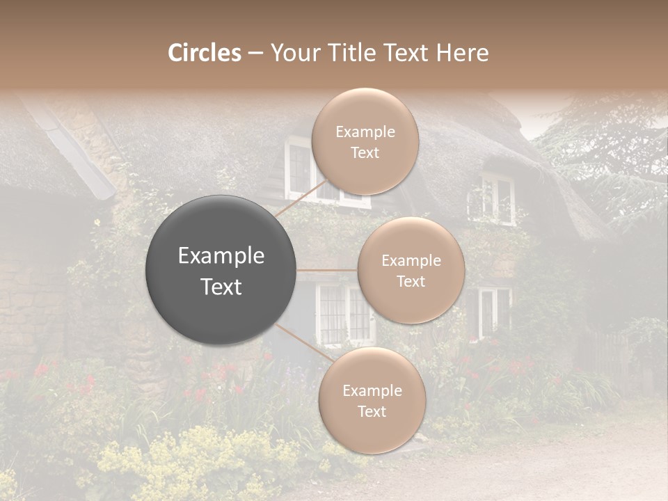 A House With A Thatched Roof And A Blue Door PowerPoint Template