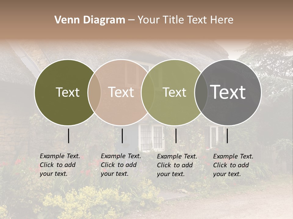 A House With A Thatched Roof And A Blue Door PowerPoint Template