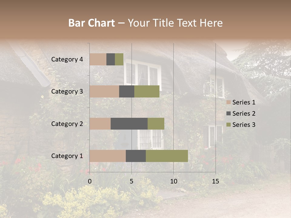 A House With A Thatched Roof And A Blue Door PowerPoint Template
