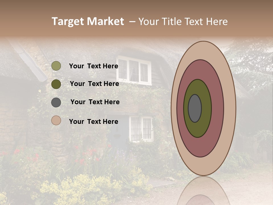 A House With A Thatched Roof And A Blue Door PowerPoint Template