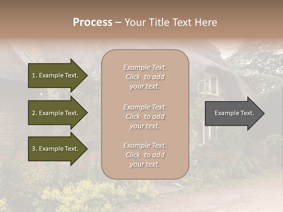 A House With A Thatched Roof And A Blue Door PowerPoint Template