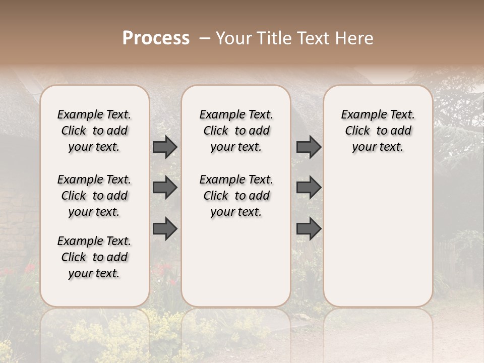 A House With A Thatched Roof And A Blue Door PowerPoint Template