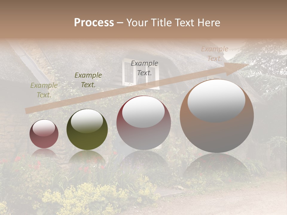 A House With A Thatched Roof And A Blue Door PowerPoint Template