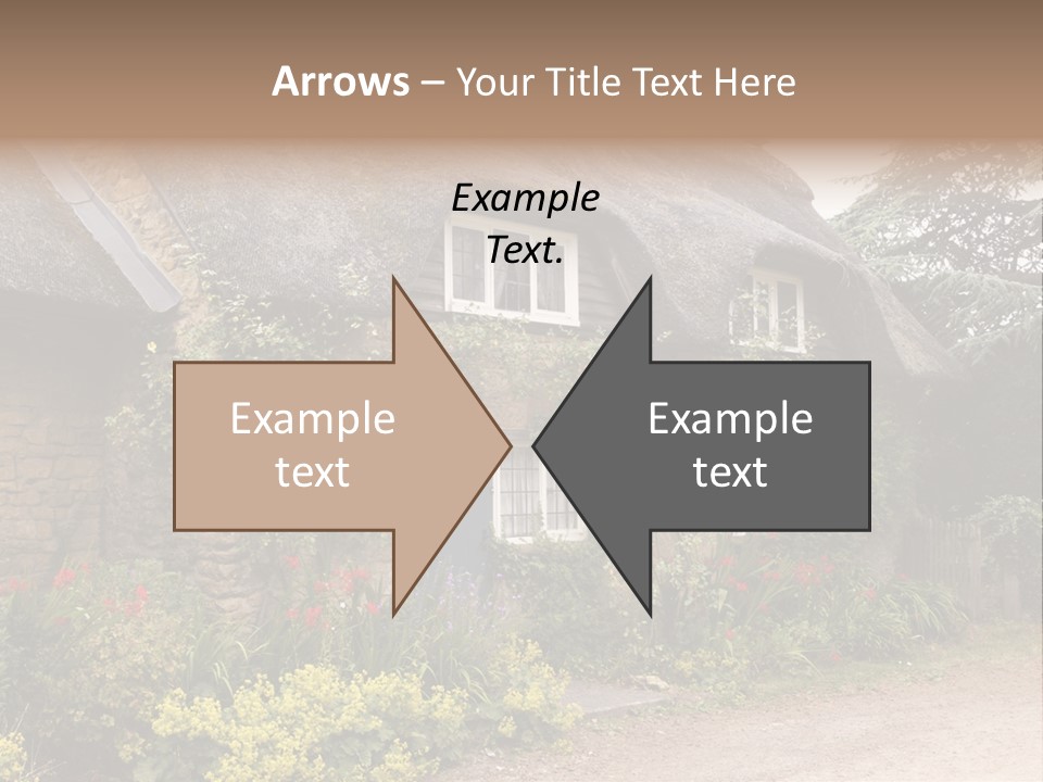 A House With A Thatched Roof And A Blue Door PowerPoint Template