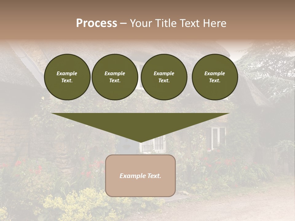 A House With A Thatched Roof And A Blue Door PowerPoint Template