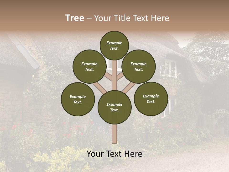 A House With A Thatched Roof And A Blue Door PowerPoint Template