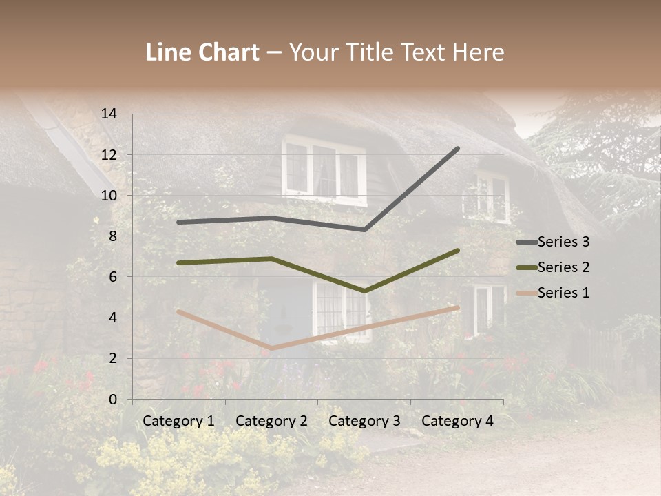 A House With A Thatched Roof And A Blue Door PowerPoint Template