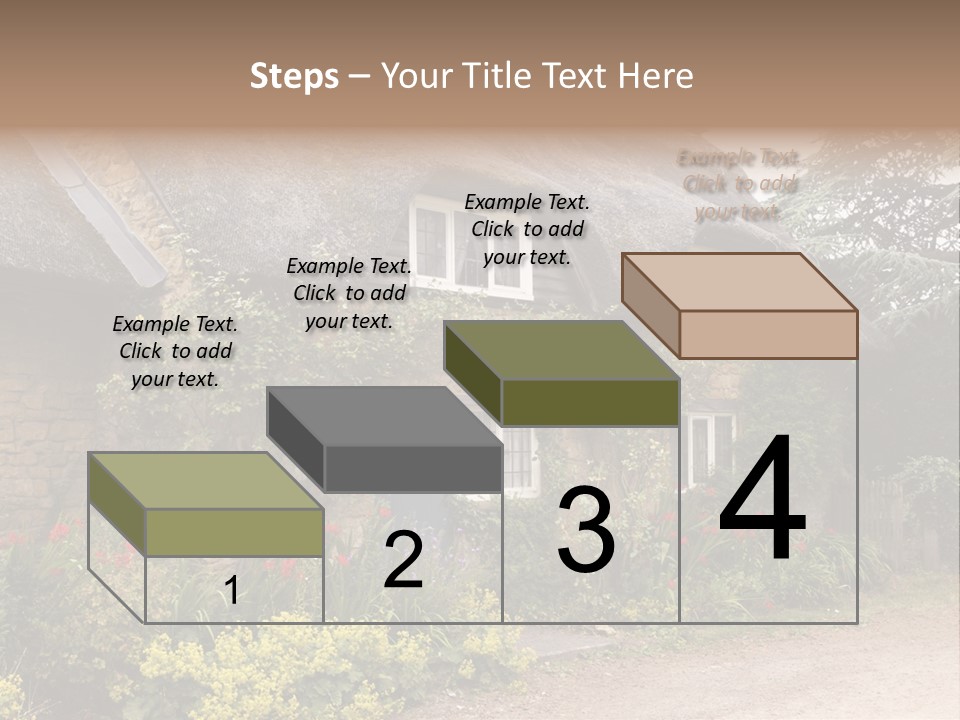 A House With A Thatched Roof And A Blue Door PowerPoint Template