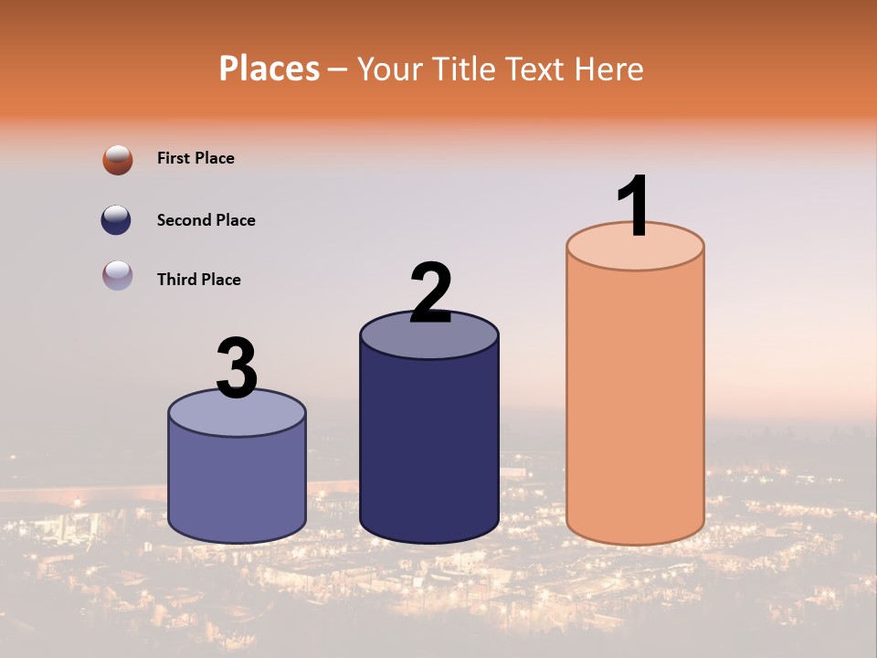 Square Dusk Town PowerPoint Template
