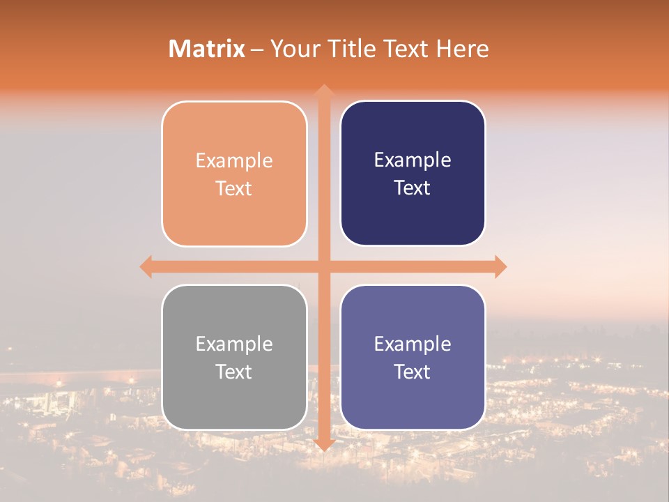 Square Dusk Town PowerPoint Template