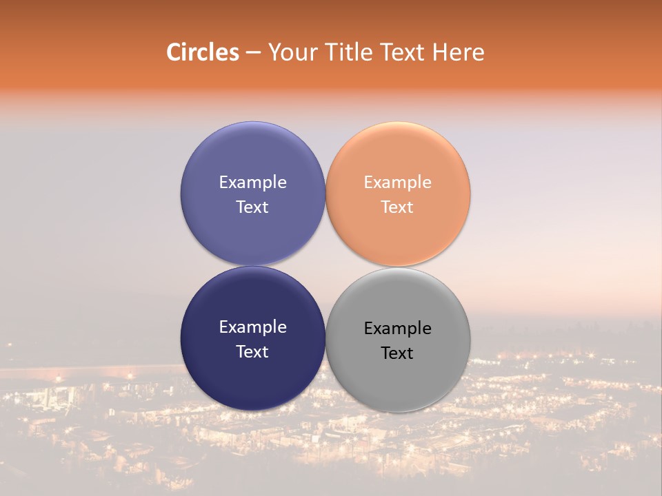 Square Dusk Town PowerPoint Template