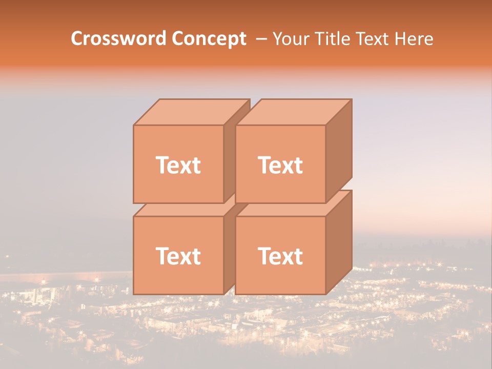 Square Dusk Town PowerPoint Template