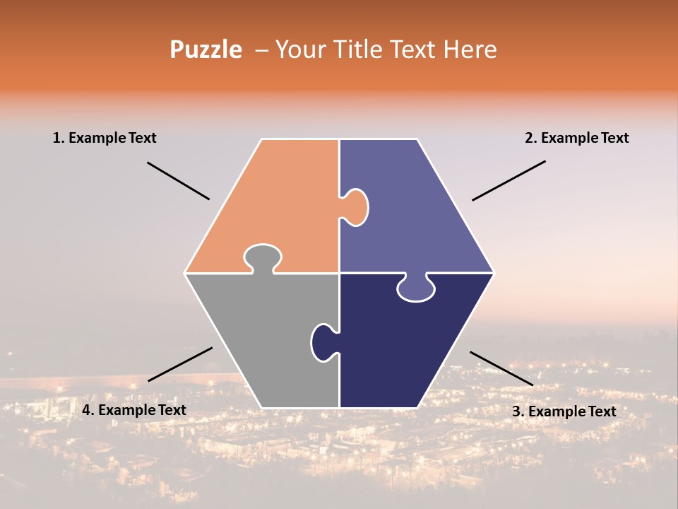 Square Dusk Town PowerPoint Template