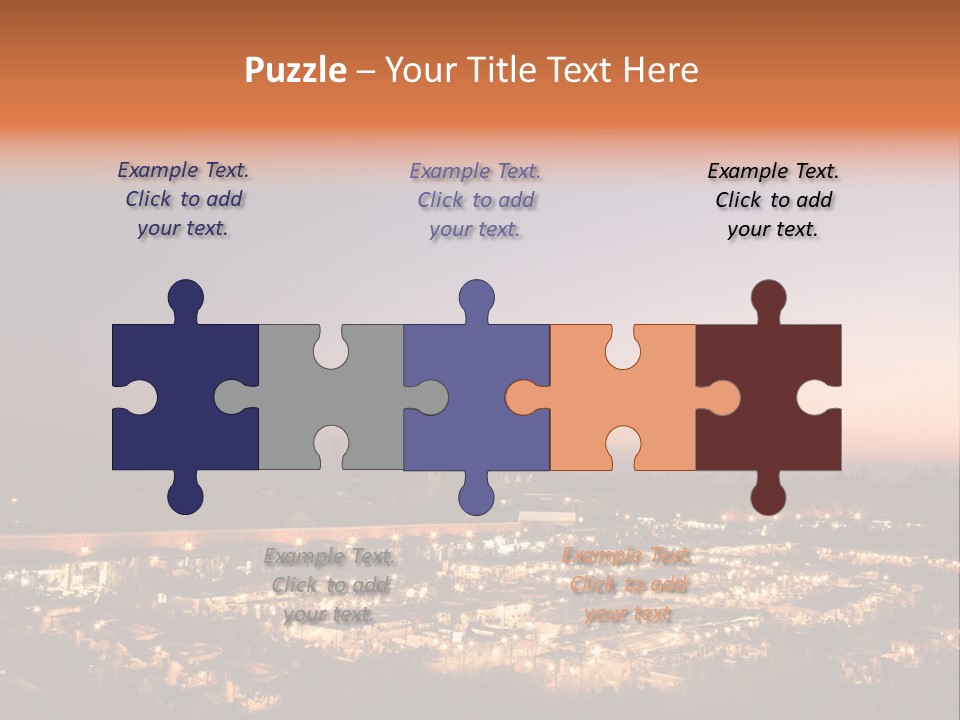Square Dusk Town PowerPoint Template