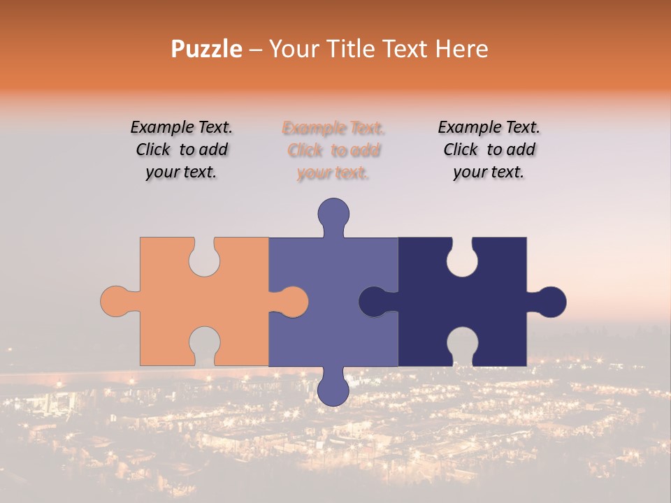 Square Dusk Town PowerPoint Template