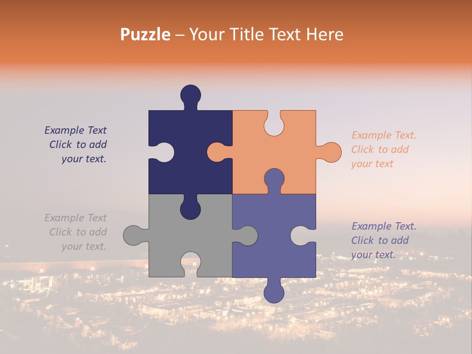 Square Dusk Town PowerPoint Template
