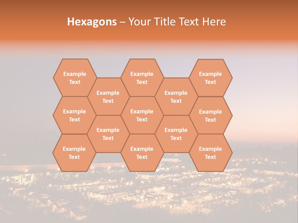 Square Dusk Town PowerPoint Template