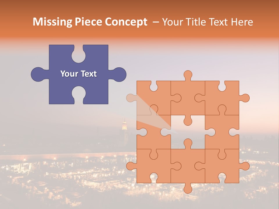 Square Dusk Town PowerPoint Template