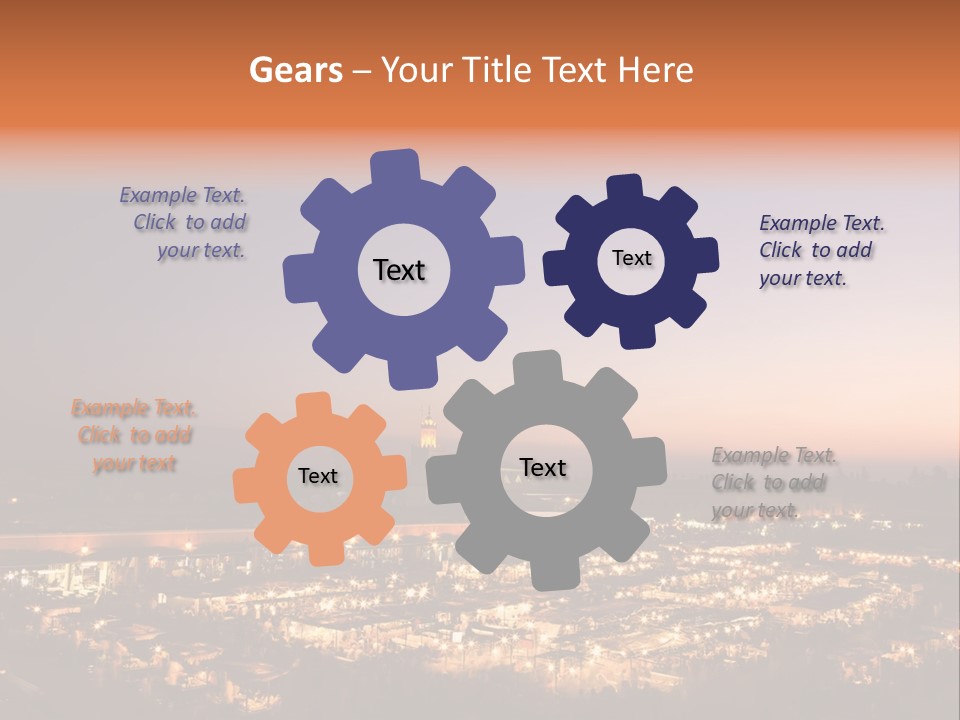 Square Dusk Town PowerPoint Template