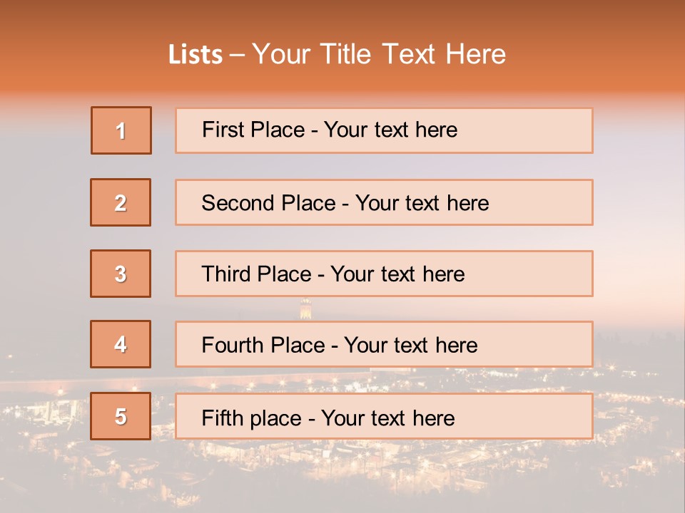 Square Dusk Town PowerPoint Template