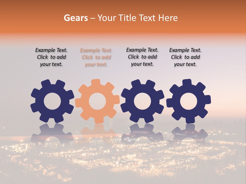 Square Dusk Town PowerPoint Template