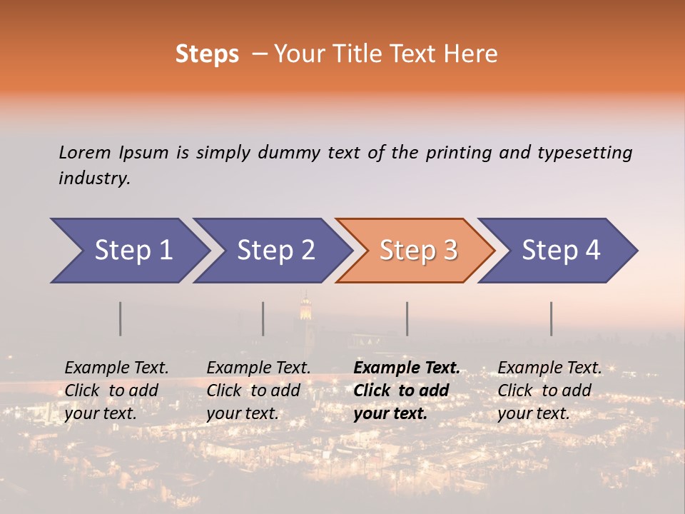 Square Dusk Town PowerPoint Template