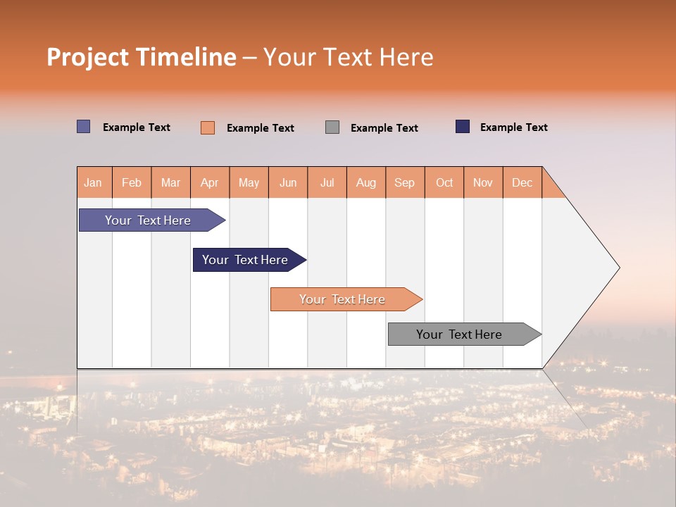 Square Dusk Town PowerPoint Template