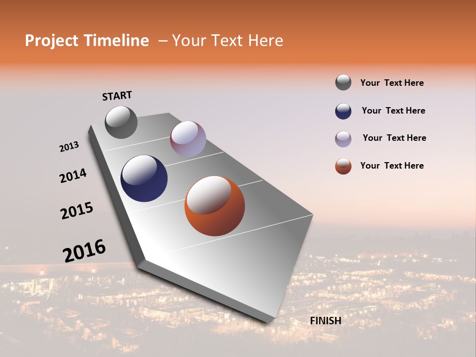Square Dusk Town PowerPoint Template