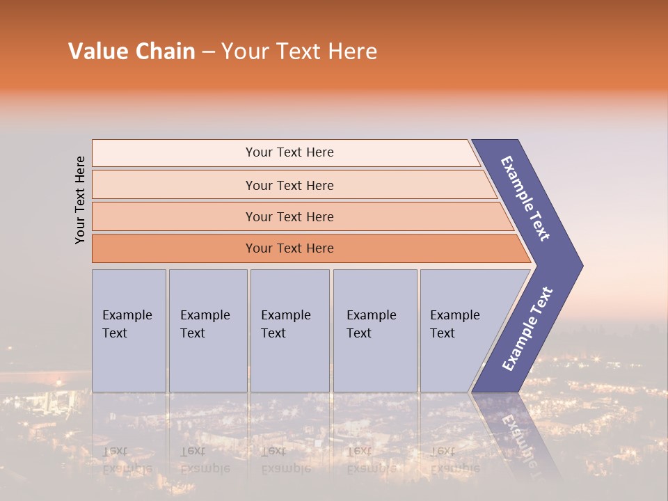 Square Dusk Town PowerPoint Template
