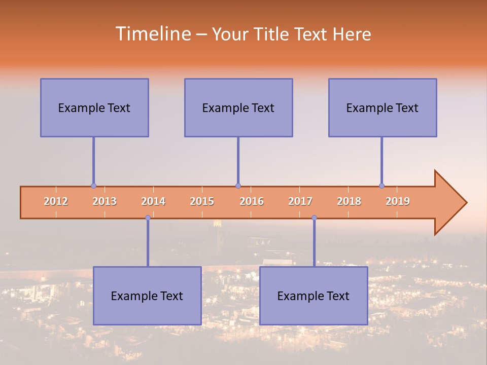 Square Dusk Town PowerPoint Template