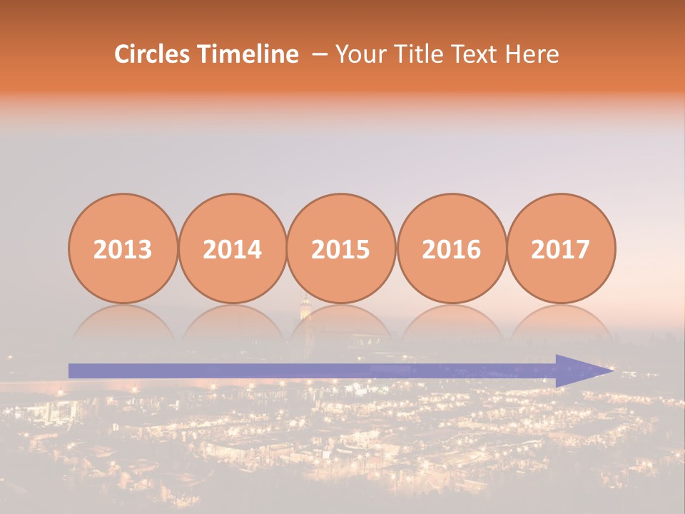 Square Dusk Town PowerPoint Template