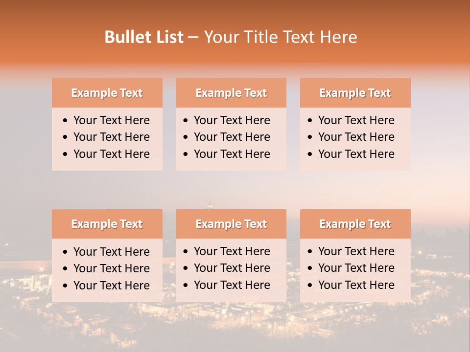 Square Dusk Town PowerPoint Template