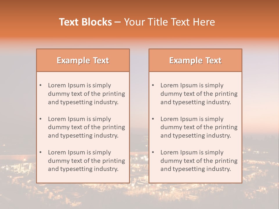 Square Dusk Town PowerPoint Template