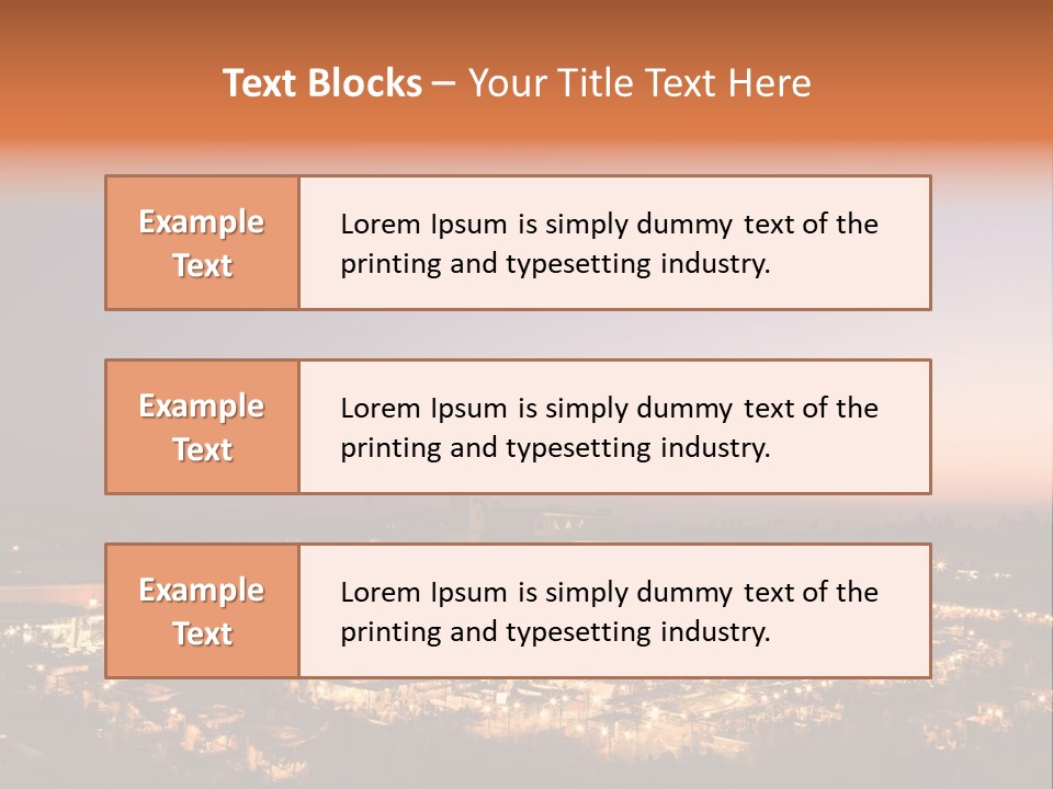 Square Dusk Town PowerPoint Template