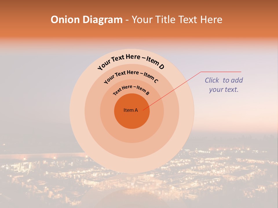 Square Dusk Town PowerPoint Template